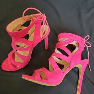 Pink Suede Stilettos